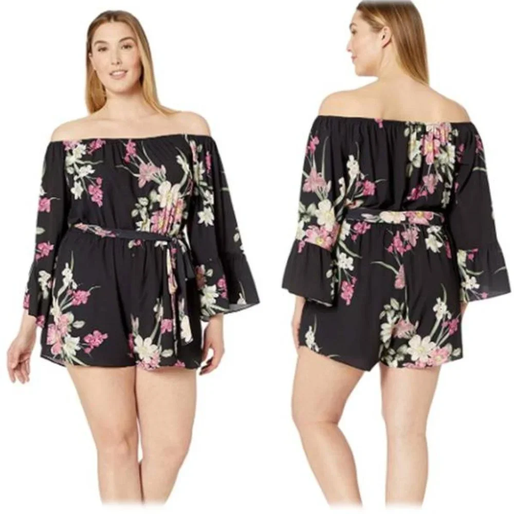 NWT City Chic Women's Plus Size Off Shoulder Romper - Picture 1 of 8